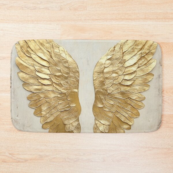 Item preview, angel wings in gold foil on antique paper designed and sold by dcrc.