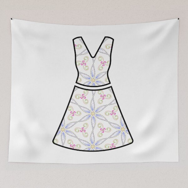 Item preview, Pastel Floral Line art pattern Dress designed and sold by Bulantanyong.