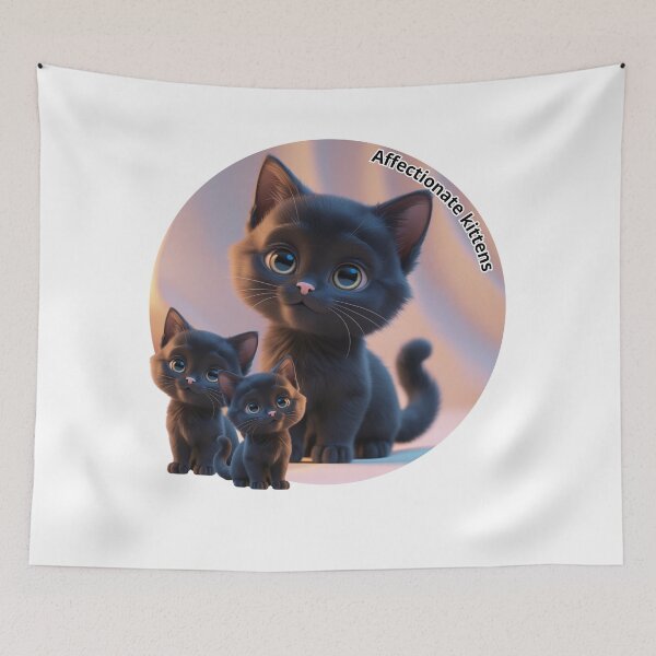 Item preview, Loving and adorable black kittens designed and sold by Veremis.