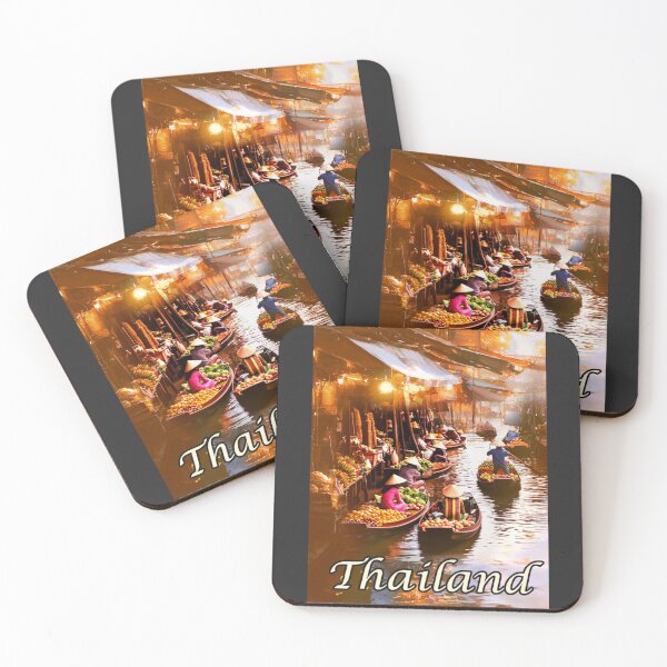 Item preview, Golden Glow of a Thailand Floating Market  designed and sold by Sanctum Icons.