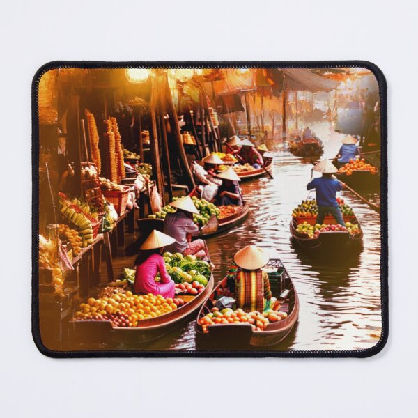 Item preview, Golden Glow of a Thailand Floating Market designed and sold by Sanctum Icons.