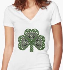 Happy St. Patrick's Day Women's Fitted V-Neck T-Shirt