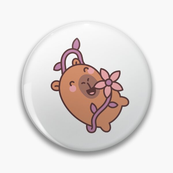 Item preview, Happy Garden Capybara: Kawaii Design of a Cheerful Capybara with Flowers for a Touch of Nature designed and sold by Polarisofficial.