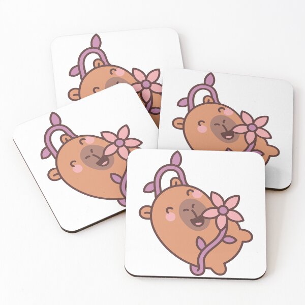 Item preview, Happy Garden Capybara: Kawaii Design of a Cheerful Capybara with Flowers for a Touch of Nature designed and sold by Polarisofficial.