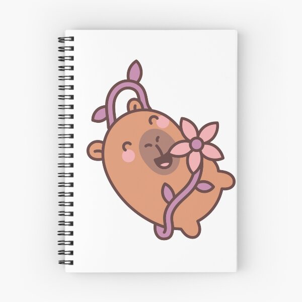 Item preview, Happy Garden Capybara: Kawaii Design of a Cheerful Capybara with Flowers for a Touch of Nature designed and sold by Polarisofficial.
