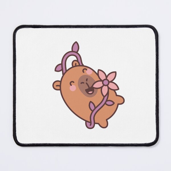 Item preview, Happy Garden Capybara: Kawaii Design of a Cheerful Capybara with Flowers for a Touch of Nature designed and sold by Polarisofficial.