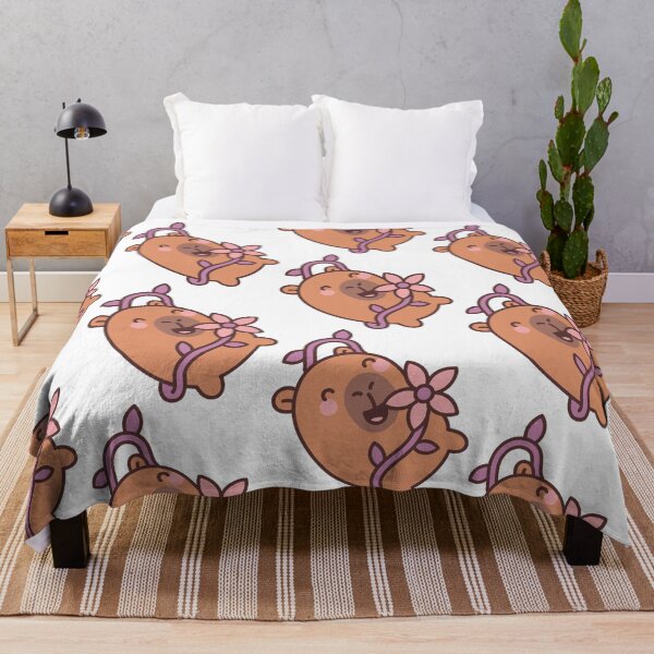 Item preview, Happy Garden Capybara: Kawaii Design of a Cheerful Capybara with Flowers for a Touch of Nature designed and sold by Polarisofficial.