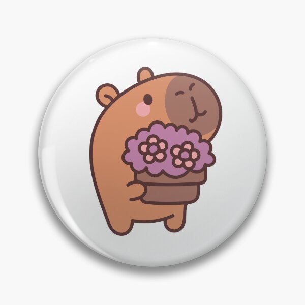 Item preview, Capybara Gardener: Kawaii Capybara Design with Flower Pot for a Touch of Nature designed and sold by Polarisofficial.