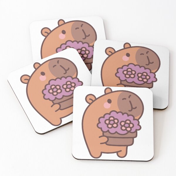 Item preview, Capybara Gardener: Kawaii Capybara Design with Flower Pot for a Touch of Nature designed and sold by Polarisofficial.