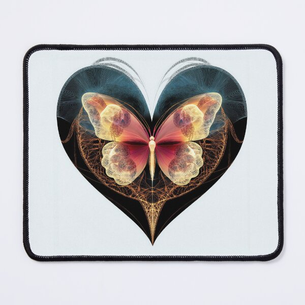 Item preview, Fractal Butterfly Heart – Ethereal Abstract Art with Cosmic Symmetry designed and sold by The Art Morpher.
