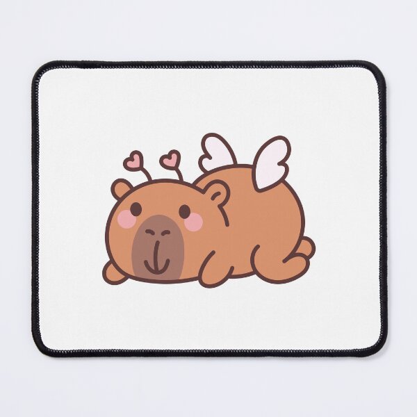 Item preview, Winged Love Capybara: Kawaii Capybara Design with Heart Wings and Antennae for a Touch of Flying Love designed and sold by Polarisofficial.