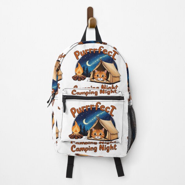 Item preview, Purrfect Camping Night | Cozy Cat & Campfire Adventure Design designed and sold by bannzy.