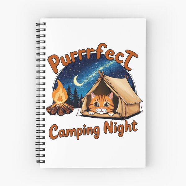 Item preview, Purrfect Camping Night | Cozy Cat & Campfire Adventure Design designed and sold by bannzy.