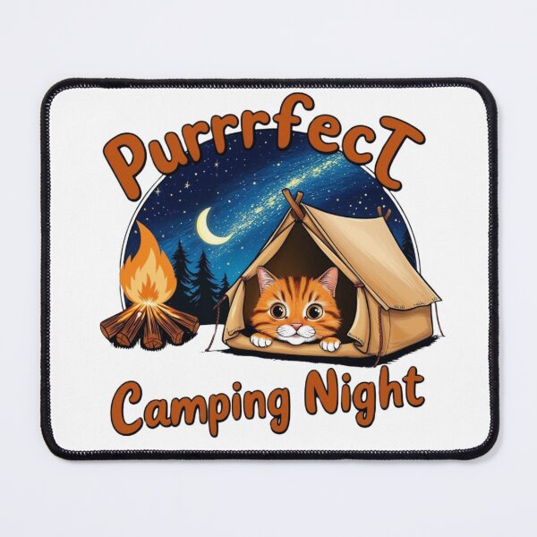 Item preview, Purrfect Camping Night | Cozy Cat & Campfire Adventure Design designed and sold by bannzy.