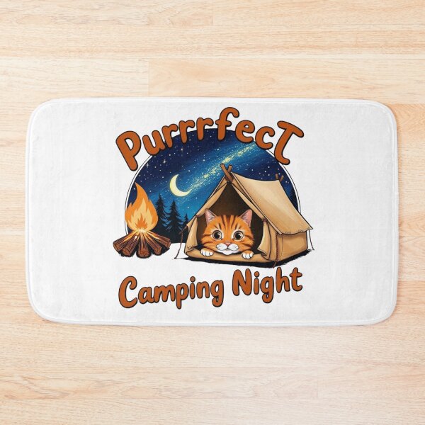Item preview, Purrfect Camping Night | Cozy Cat & Campfire Adventure Design designed and sold by bannzy.