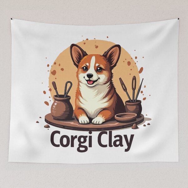 Item preview, Ceramic Artist Corgi – Corgi Clay Artisanal Craft designed and sold by zoughlal.