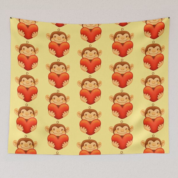 Item preview, little monkey with a heart designed and sold by MelyhFlores.
