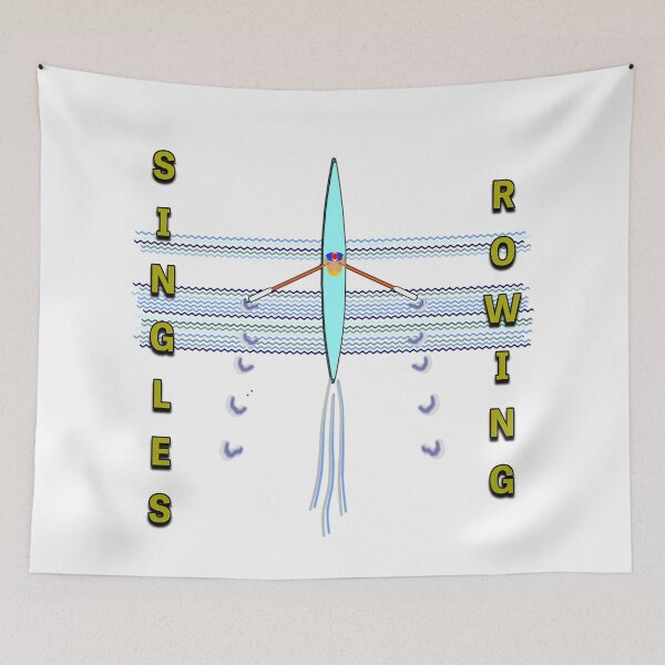 Item preview, Single Sculler Rowing – Stroke Motion Water Wake Design on White designed and sold by Michael van der Hoorn.