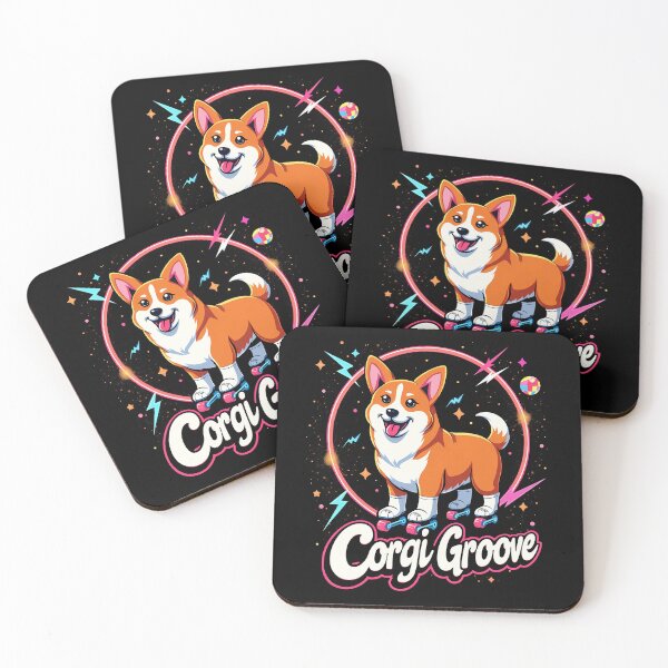 Item preview, Retro Roller Disco Corgi – Corgi Groove Vibrant Dance Energy designed and sold by zoughlal.
