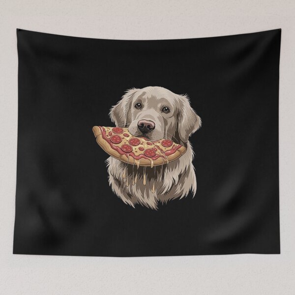 Item preview, Funny Golden Retriever with Pizza Slice | Dog & Food Lover Art designed and sold by love3617.