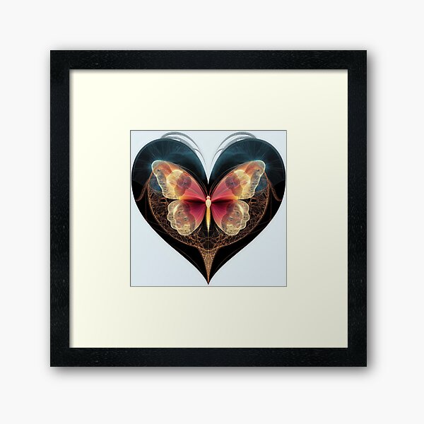 Item preview, Fractal Butterfly Heart – Ethereal Abstract Art with Cosmic Symmetry designed and sold by AIArtAlchemist.