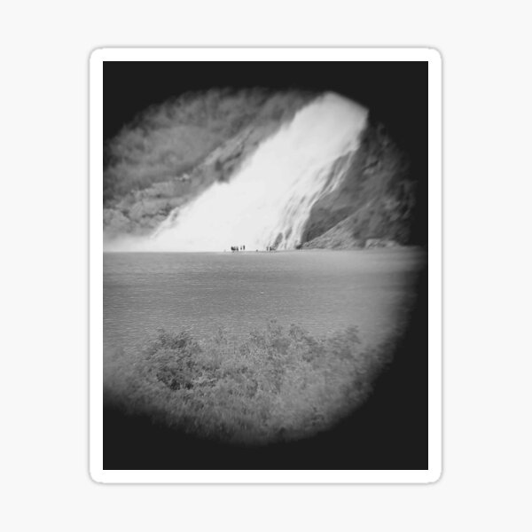 Item preview, black and white waterfall photograph designed and sold by Tobys-Trinkets.