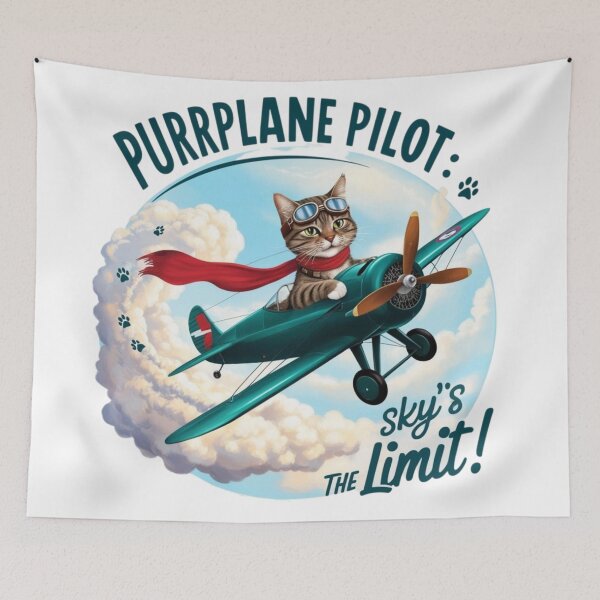 Item preview, Purrplane Pilot: Sky’s the Limit! | Adventure Cat Aviation Design designed and sold by bannzy.
