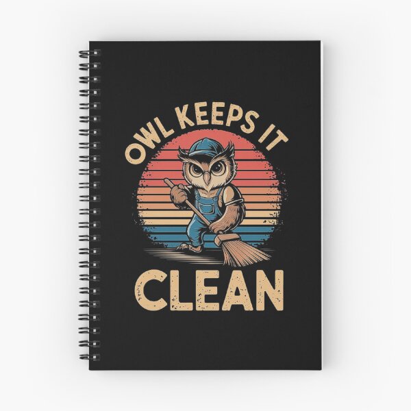 Item preview, Funny Owl Janitor - Owl Keeps It Clean Retro Design designed and sold by love3617.