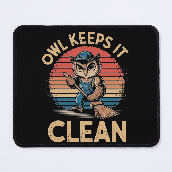 Item preview, Funny Owl Janitor - Owl Keeps It Clean Retro Design designed and sold by love3617.