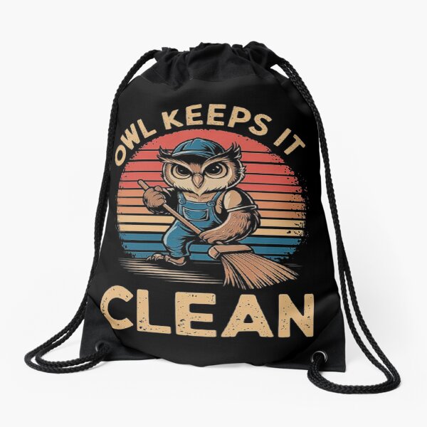 Item preview, Funny Owl Janitor - Owl Keeps It Clean Retro Design designed and sold by love3617.