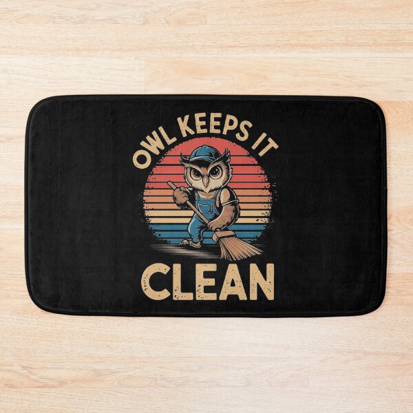 Item preview, Funny Owl Janitor - Owl Keeps It Clean Retro Design designed and sold by love3617.