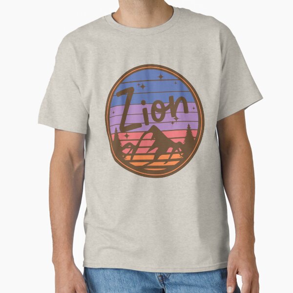 Vista previa del artículo con la obra «Pegatina clásica para camiseta del parque estatal nacional Zion», diseñado y vendido por ThinkNatural.