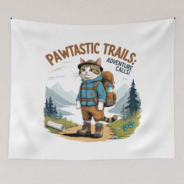 Item preview, Pawtastic Trails: Adventure Calls! | Hiking Cat Outdoor Explorer Design designed and sold by bannzy.