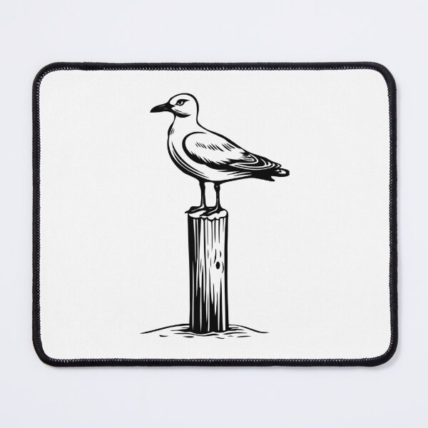 Item preview, Seagull Seabird Coastal Shore Ocean Wooden Post Marine Bird designed and sold by inkoutninja.