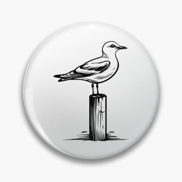 Item preview, Seagull Seabird Coastal Shore Ocean Wooden Post Marine Bird designed and sold by inkoutninja.