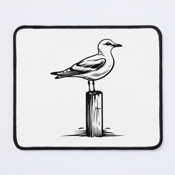 Item preview, Seagull Seabird Coastal Shore Ocean Wooden Post Marine Bird designed and sold by inkoutninja.