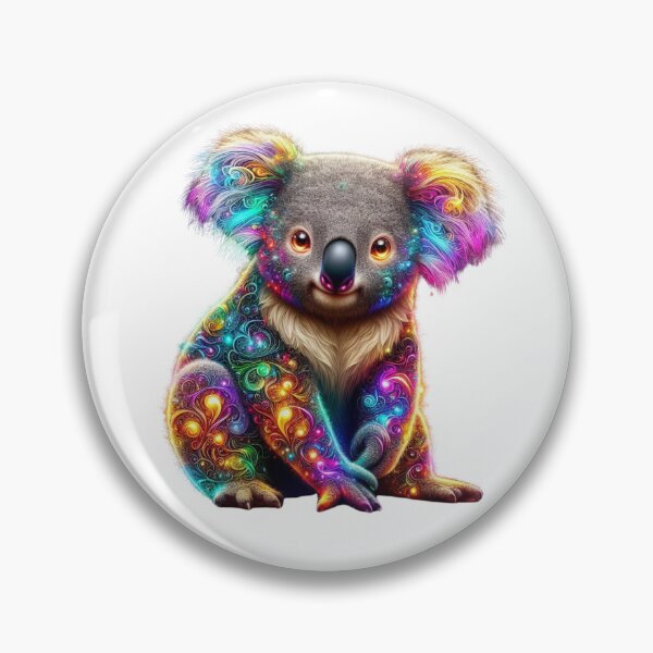 Item preview, "Glowing Colorful Koala - Radiant Wildlife Art" designed and sold by GloriousArtSKD.