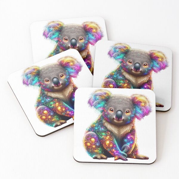 Item preview, "Glowing Colorful Koala - Radiant Wildlife Art" designed and sold by GloriousArtSKD.