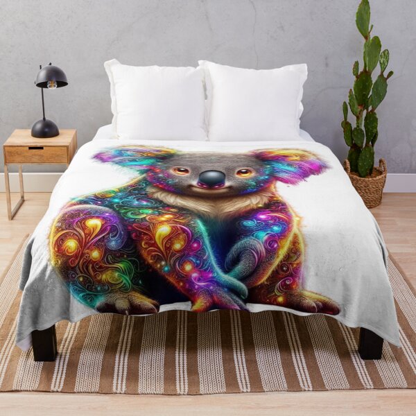 Item preview, "Glowing Colorful Koala - Radiant Wildlife Art" designed and sold by GloriousArtSKD.
