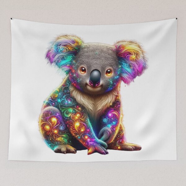 Item preview, "Glowing Colorful Koala - Radiant Wildlife Art" designed and sold by GloriousArtSKD.