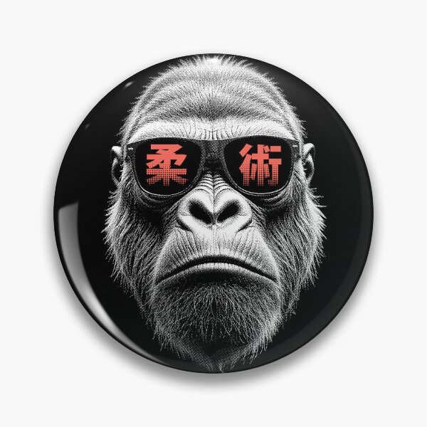 Item preview, Gorilla Jiu Jitsu Ju Jutsu MMA BJJ Grappling Face Kanji Ape designed and sold by GrandeDuc.