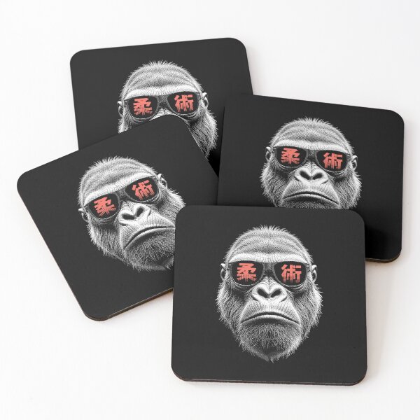 Item preview, Gorilla Jiu Jitsu Ju Jutsu MMA BJJ Grappling Face Kanji Ape designed and sold by GrandeDuc.