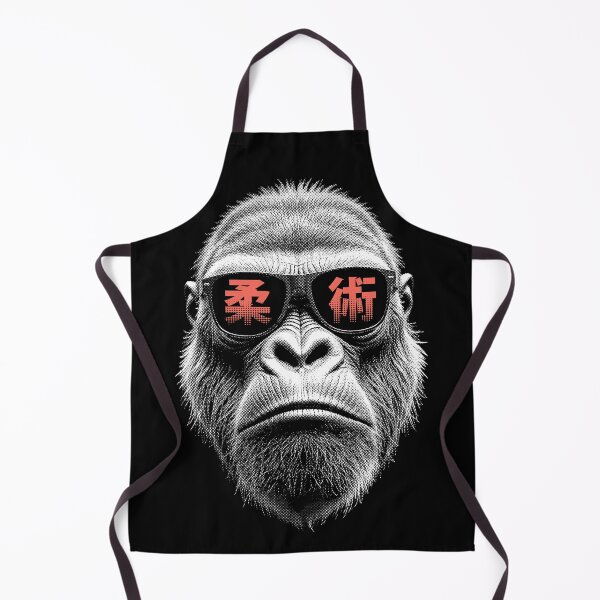 Item preview, Gorilla Jiu Jitsu Ju Jutsu MMA BJJ Grappling Face Kanji Ape designed and sold by GrandeDuc.