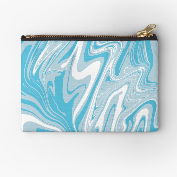 Vista previa del artículo con la obra «Remolinos jaspeados abstractos en azul verdoso, verde azulado claro y blanco», diseñado y vendido por JulzPink.