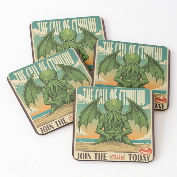 Item preview, Cthulhu's Spa Day: Free Massage Art Print l Call Of The Cult l Funny Print designed and sold by Space Hyenas.