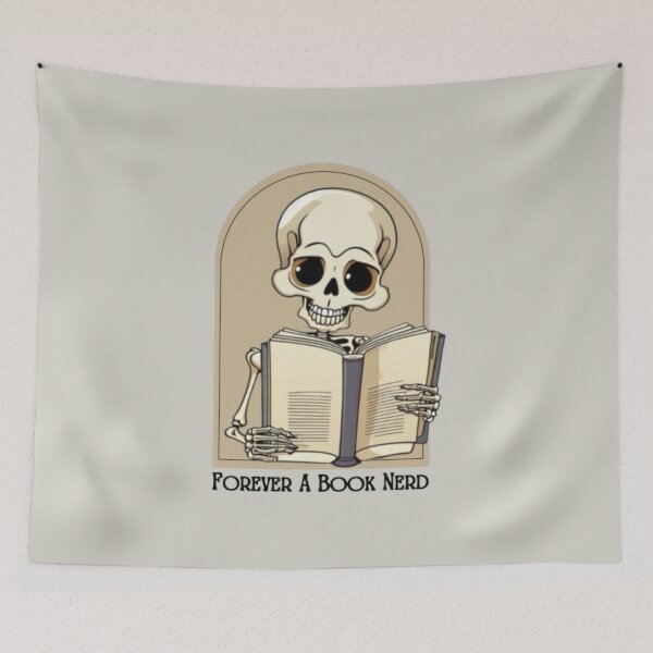 Item preview, Un nerd de los libros por siempre: un esqueleto leyendo un libro designed and sold by LMoonDesigns.