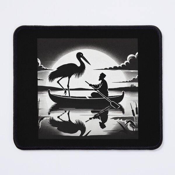 Item preview, Yaren the Stork and Adem Amca in a Boat at Sunset designed and sold by Summer Sunshine.