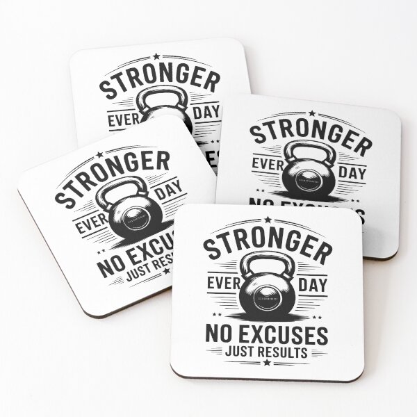 Item preview, Stronger Every Day No Excuses Gym Motivation designed and sold by Taans-Creation.