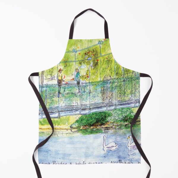 Item preview, Australian Scene - Swinging bridge with white swans, Northam, WA, Aus. designed and sold by Anne Huth.