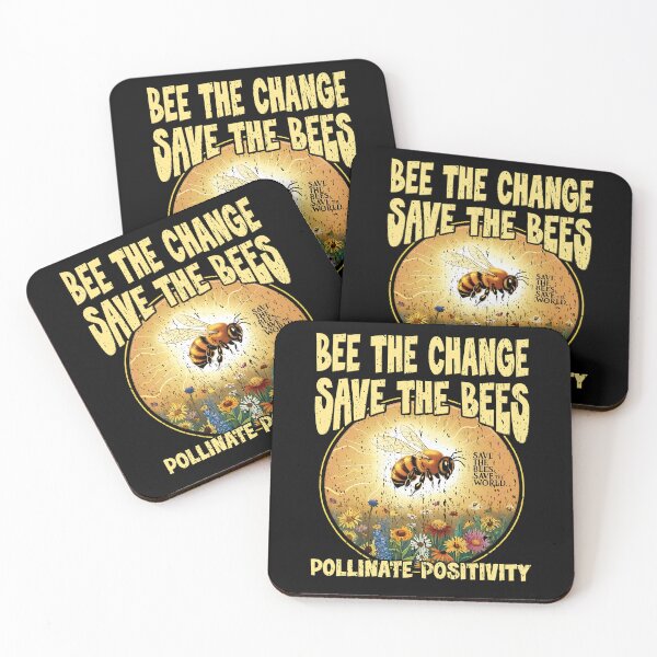 Item preview, BEE THE CHANGE SAVE THE BEES POLLINATE POSITIVITY bee, bumble bee, protect the pollinators  designed and sold by Jt41.